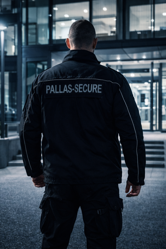 Sicherheitsmitarbeiter von Pallas-Secure beim Objektschutz